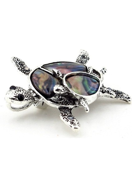 Deniz Kaplumbağası Anne Bebek Resif Metal Yaka Süsü Broş RZ437 fırsatları