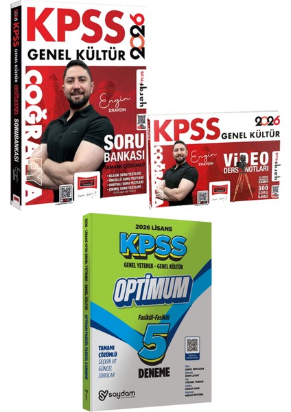 2026 Kpss Coğrafya Soru Bankası Video Ders Notları - Lisans Optimum 5 Deneme