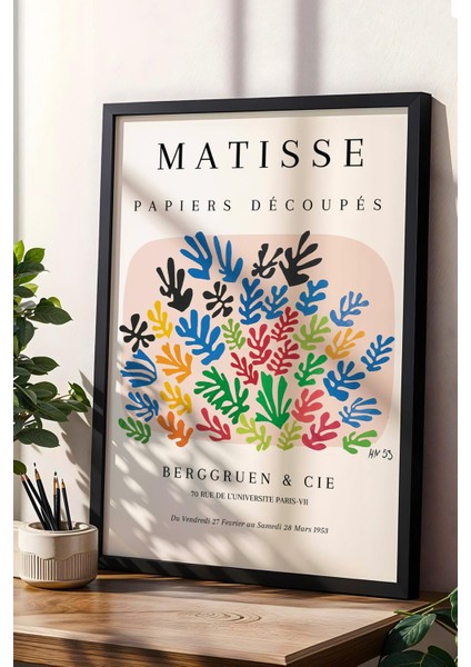 Henri Matisse Papiers Decoupes Çerçeveli Tablo - Kağıt Kesme Sanatı - Eklektik Tarz Duvar Dekoru fiyatları