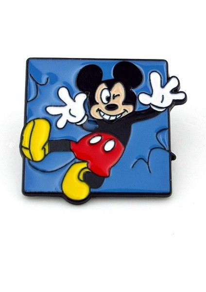 Mickey Mouse Sevimli Fare Gökyüzünden Düşüş Çanta Iğnesi Metal Rozet RX023
