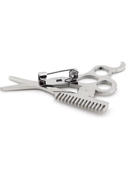 Makas Tarak Kuaför Berber Fön Paslanmaz Çelik Broş Rozet RZ288 fırsatları