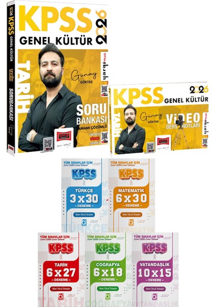 2026 Kpss Tarih Soru Bankası Video Ders Notları - 5 Ders 31 Deneme
