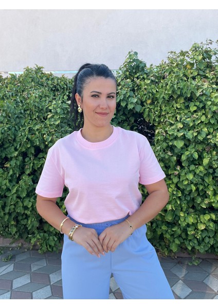 Dilvin Pembe Dekoratif Yaka Premium Tişört fiyatları