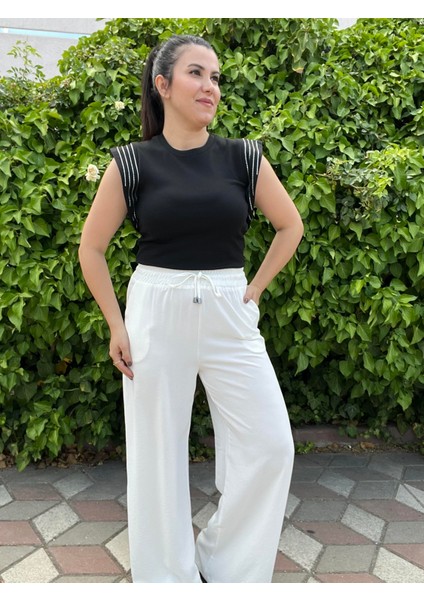 Siyah Taş Işlemeli Bluz modelleri