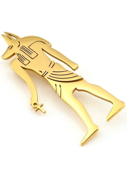Anubis Mısır Koruyucu Sonsuz Yaşam Mitolojik Sarı Paslanmaz Çelik Broş Rozet RZ335 fiyatları
