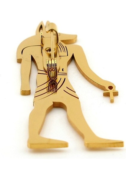 Anubis Mısır Koruyucu Sonsuz Yaşam Mitolojik Sarı Paslanmaz Çelik Broş Rozet RZ335 fırsatları