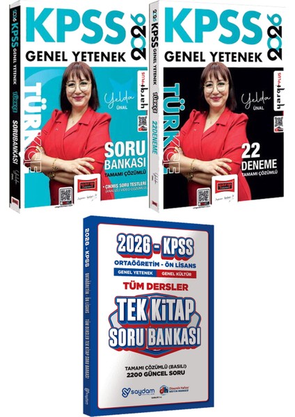 2026 Kpss Türkçe Soru Bankası 22 Deneme - Ortaöğretim Ön Lisans Tek Kitap Soru