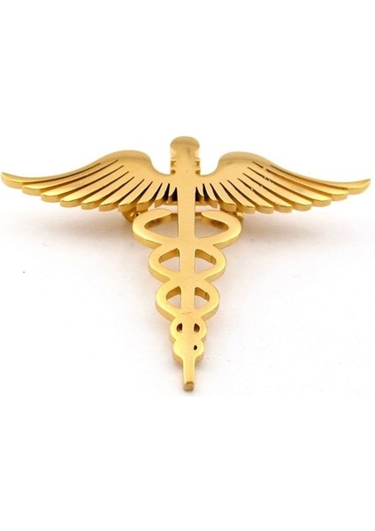 Tıp Simgesi Doktor Ezcacı Hemsire Asklepios Paslanmaz Sarı Çelik Broş Rozet RZ281 modelleri