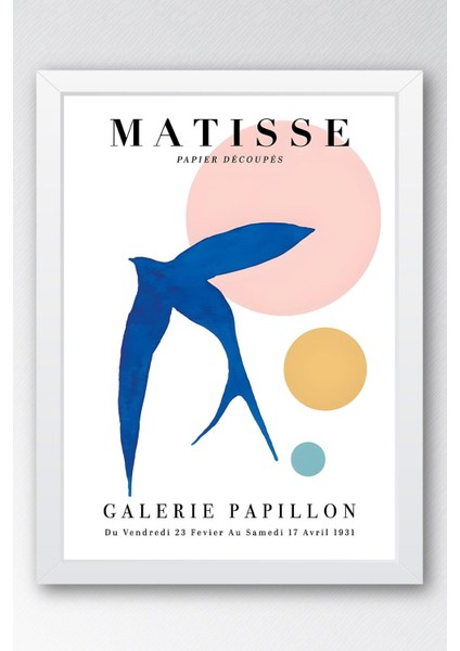 Henri Matisse Kırlangıç Çerçeveli Tablo - Kağıt Kesme Sanatı - Eklektik Tarz Duvar Dekoru fiyatları