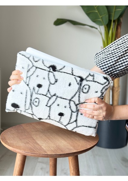 Sevimli Köpek Desenli Peluş Yumuşak 13-14-15-16 Inç Laptop Notebook Çantası, Kitap Çantası indirimleri