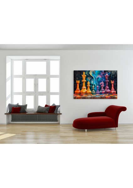 Satranç Renkli Baskı Kanvas Tablo fiyatları