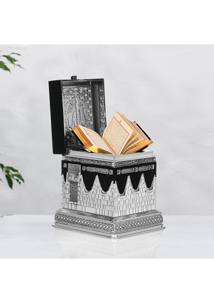 Altın & Gümüş Kabe Kur’an Kabı – 18X21 cm Zarif Hediye