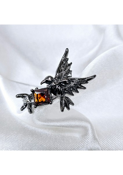 Y2K Taşlı Karga Yüzük