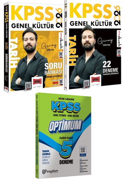 2026 Kpss Tarih Soru Bankası 22 Deneme - Lisans Optimum 5 Deneme