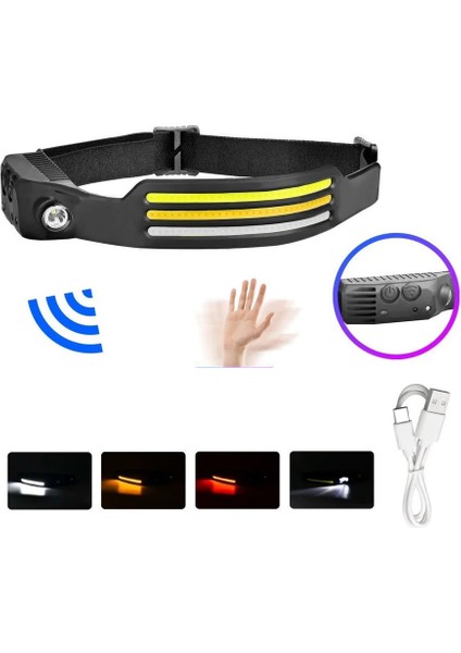 Powerdex 5 Farklı Aydınlatma Sensörlü Profesyonel Cob Led'li Kafa Lambası PD-1172 fırsatları