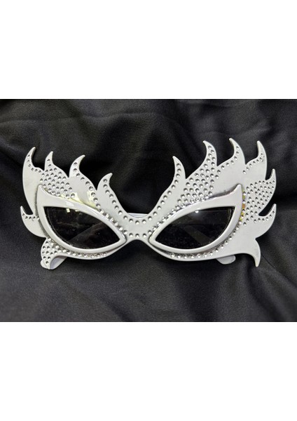 Taşlı Göz Kamaştıran Gecenin Yıldızı Beyaz Parti Alev Gözlük