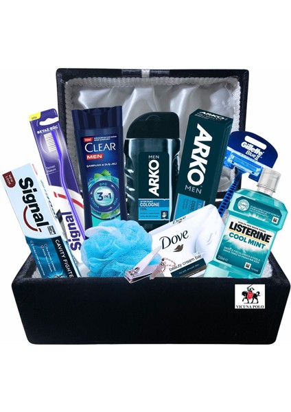 Damat Bohçası Nişan Bohçası Erkek Bakım Seti Damat Çeyiz Sandığı Ile Birlikte 11 Parça