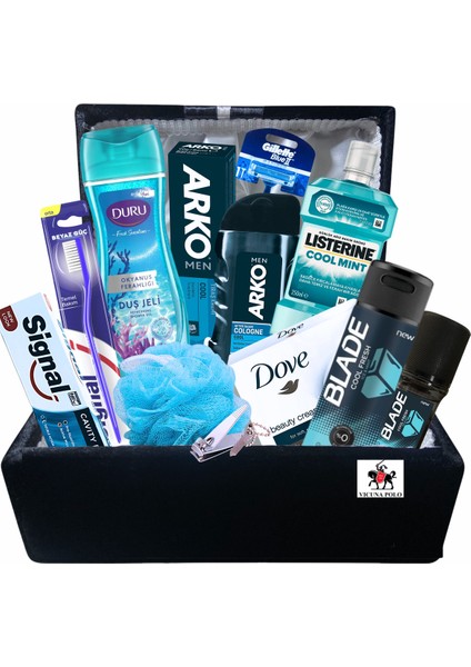 Damat Bohçası Için Kozmetik Ürünler ve Damat Nişan Bohça Sandığı 13 Parça