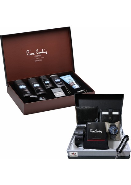 Erkek Damat Kozmetik Çeyiz Seti 9'lu ve Damat Kemer Cüzdan Saat Seti