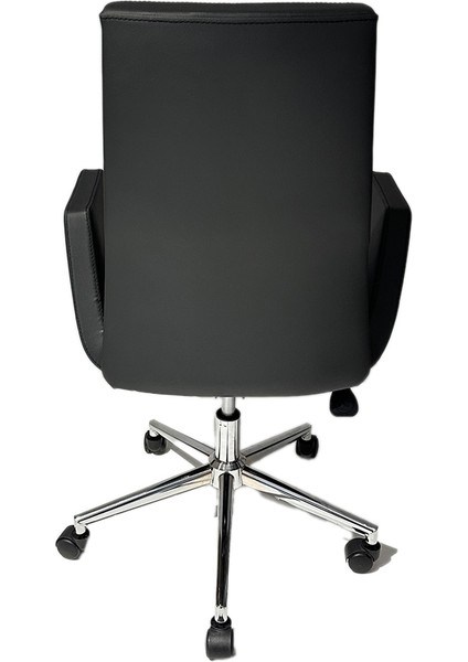 Krom Metal Lüx Yıldız Ayaklı Deri Döşeme | Ofis Koltuğu, Bekleme Koltuğu, Misafir Koltuğu (Ayarlanabilir) Maria fırsatları