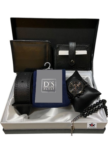 Damat Erkek Damat Bohçası Seti Için Papyon Kutulu Cüzdan Kemer Çorap Saat Kartlık Seti