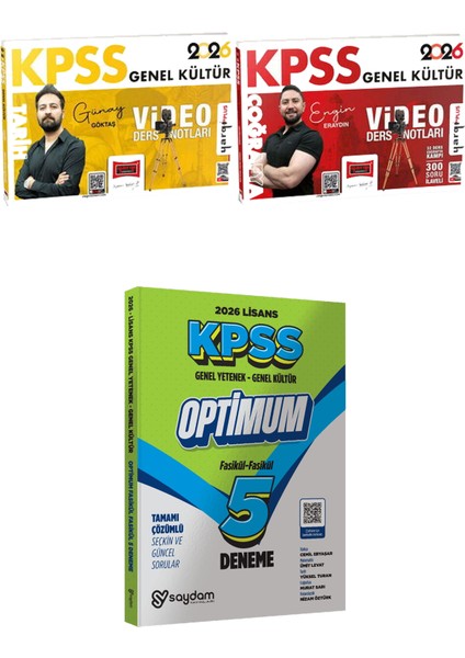 2026 Kpss Tarih Coğrafya Video Ders Notları - Lisans Optimum 5 Deneme