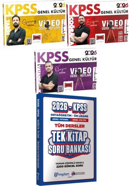 2026 Kpss Tarih Coğrafya Vatandaşlık Video Ders Notları - Ortaöğretim Ön Lisans Tek Kitap Soru