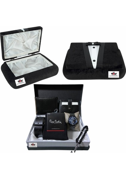 Damat Bohçası Için Damat Sandığı ve Papyon Kutulu Kemer Cüzdan Çorap Saat Seti