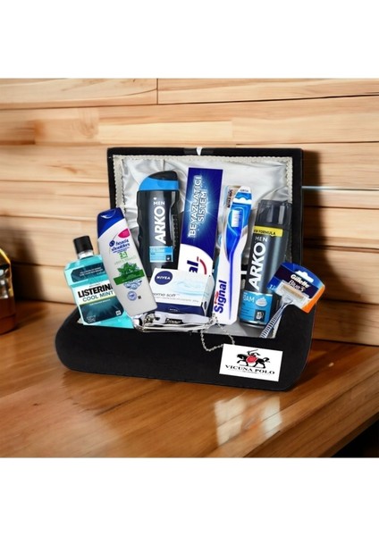 Kadife Damat Sandığı Erkek Bakım Seti - Damat Bohçası Çeyiz Sandık Nişan Bohça Seti