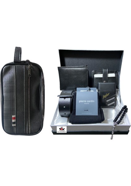 Damat Kemer Cüzdan El Çantası Kartlık Çorap Tesbih Parfüm Seti