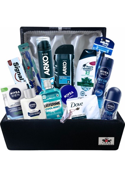 Erkek Damat Bohçası Için Sandık ve Tıraş Bakım Ürünleri 14 Parça