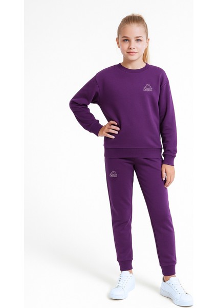 Çocuk Kız Mürdüm Eşofman Takımı