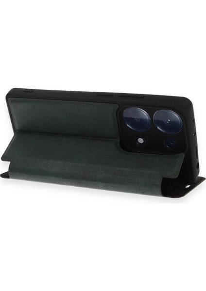 Xiaomi Redmi Note 13 Pro 4g Kılıf Flip Cover - Koyu Yeşil