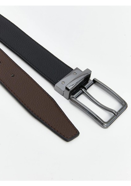 Lcw Accessorıes Çift Yönlü Deri Görünümlü Erkek Kemer (W5) fırsatları