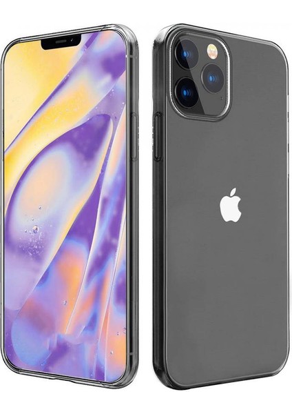 Apple iPhone 12 Pro Max 6.7'' 2.0 mm Korumalı Silikon Kılıf Şeffaf