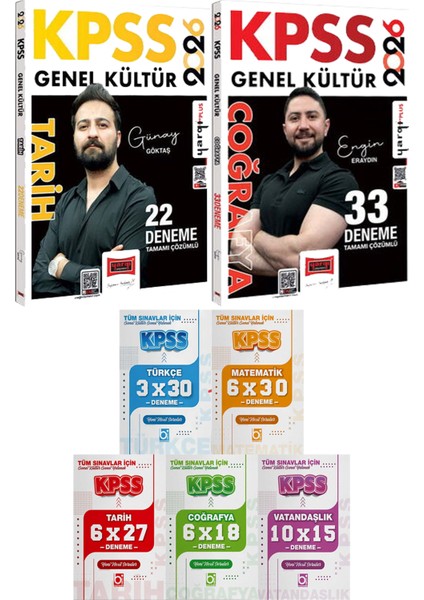 2026 Kpss Tarih 22 Deneme Coğrafya 33 Deneme - 5 Ders 31 Deneme