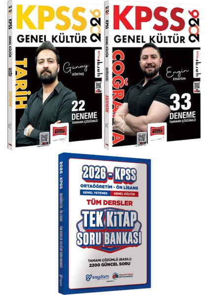 2026 Kpss Tarih 22 Deneme Coğrafya 33 Deneme - Ortaöğretim Ön Lisans Tek Kitap Soru