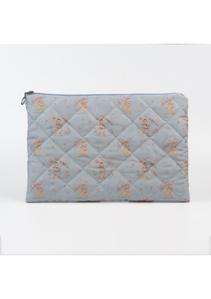 Tavşan Desenli Kapitoneli Bilgisayar Çantası, 13-14-15 Inç Laptop Kılıfı – Suya Dayanıklı Kapitoneli Laptop Kılıfı, Hafif ve Şık El Çantası Tipi Bilgisayar Kılıfı,