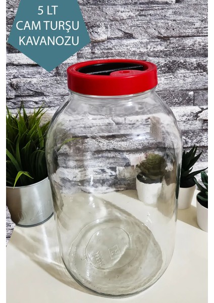 5 Litre Kapaklı Cam Turşu ve Bakliyat Reçel Saklama Kavanozu
