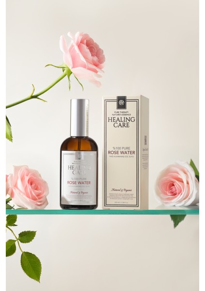 % 100 Doğal Yağı Alınmamış Saf Gül Suyu 100 ml Cam Amber Şişe