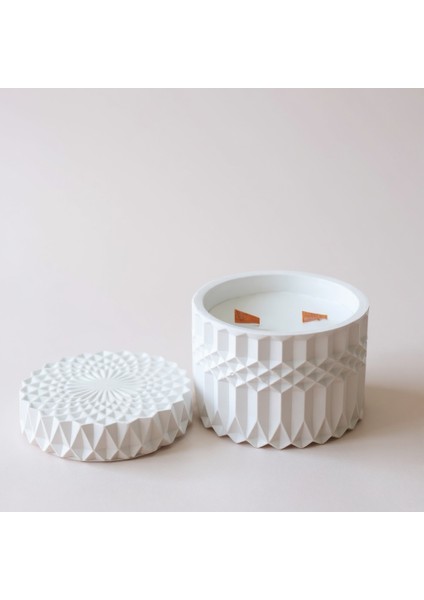 Luxora Çift Fitilli Kapaklı Beton Soya Mum