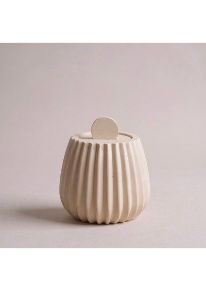 Striped Ahşap Fitilli Soya Mum