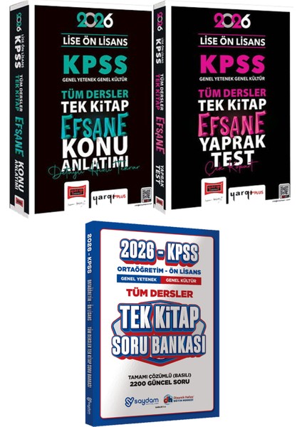 2026 Kpss Lise Ön Lisans Tek Kitap Efsane Konu Yaprak Test - Ortaöğretim Ön Lisans Tek Kitap Soru