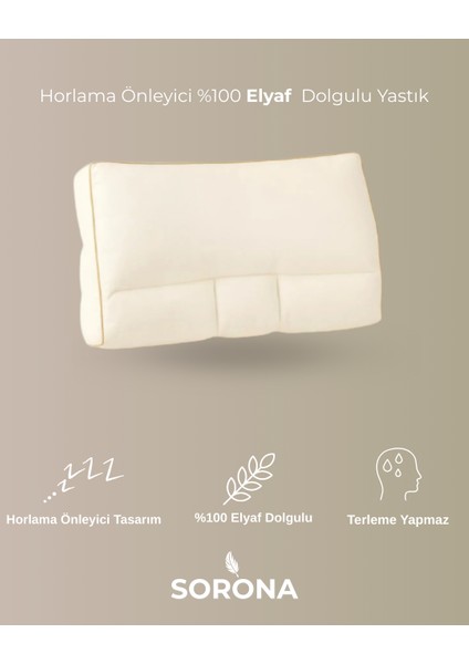 Elyaf Dolgulu Horlama Engelleyici Yastık – Doğal, Hafif, Nefes Alabilir Yastık - 50x70 cm fiyatları