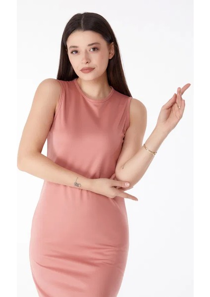 Bisiklet Yaka Kadın Mini Elbise Pembe fiyatları