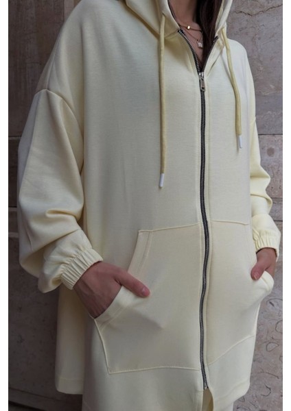 Kadın Modal Penye Oversize Kapüşonlu Tesettür Tunik Takım 1108 indirimleri