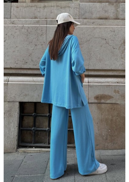 Kadın Modal Penye Oversize Kapüşonlu Tesettür Tunik Takım 1108 indirimleri