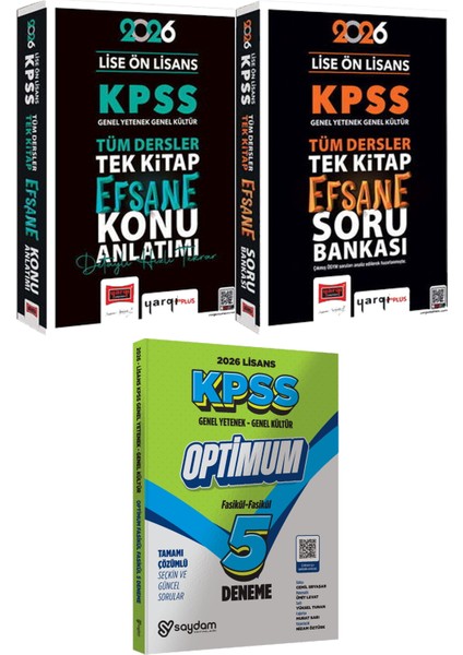 2026 Kpss Lise Ön Lisans Tek Kitap Efsane Konu Soru - Lisans Optimum 5 Deneme