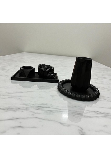 Ev Dekoratif Vazolu tabaklı 5 li set