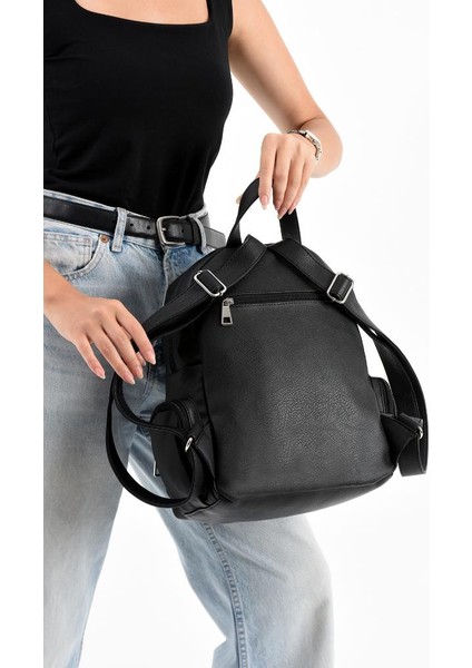 Suni Deri Kadın Sırt Çantası 35*25 cm Mega Bag Günlük Kullanıma Uygun Çok Cepli Içi Astarlı modelleri